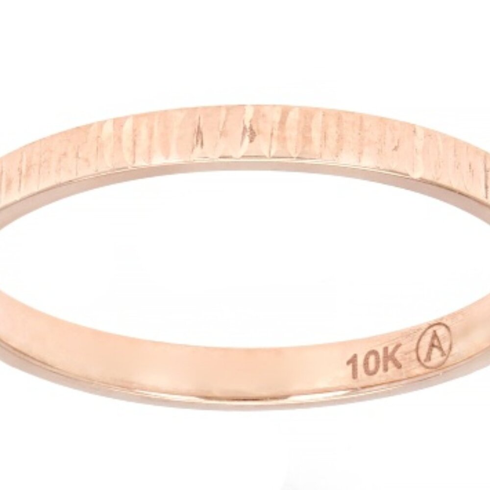 10kt Solid Rose Gold Ring 2mm  Band ring new  size 7